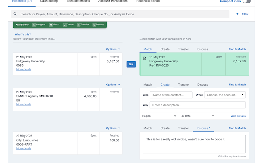 Xero Power — Shortcuts & Command Palette :: Keyboard-first power tools for Xero. ⌘K command palette, bank rec shortcuts, default-to-Approve for invoices, and more.