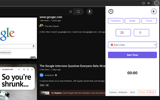 TabTimer :: Stay on track with Tab Timer! Set a timer on any tab & get alerts or auto-close it. Perfect for focus & screen time control!
