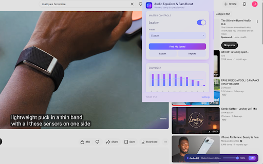 Audio Equalizer & Bass Boost – Volume + Spatial Enhancer :: Audio equalizer and bass booster for Chrome with volume boost, clarity, and spatial sound for YouTube, Spotify, and all sites.
