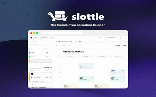 Slottle :: Schedule generator right in your browser