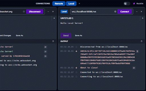 Rockite - WebSocket Client :: A WebSocket client for testing and debugging connections.