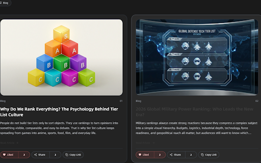 TierMakerPro :: Open TierMakerPro make-list in a Chrome side panel with a mobile-friendly layout.