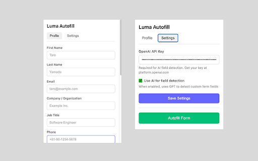 Luma Autofill :: Auto-fill profile information on Luma event registration forms with AI-powered field detection