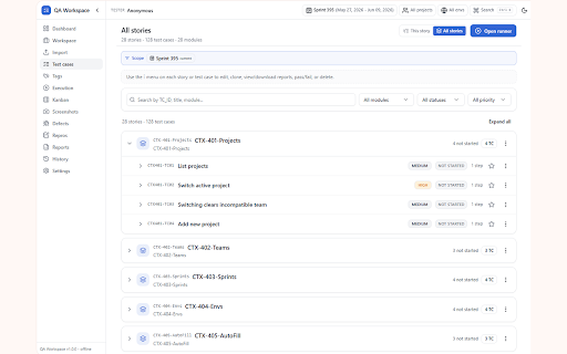 QA Workspace :: A professional browser-native QA execution workspace for manual testers and SDETs. Offline-first.