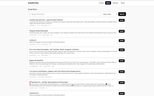 SnapMonkey :: Lightweight userscript manager for Chrome, Firefox, and Edge
