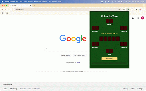 Poker By Tom :: Bring the excitement of Texas Hold'em straight to your browser — with no real money involved!
Poker Table is a streamlined,…