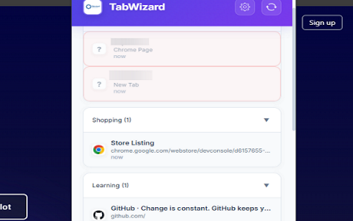 TabWizard - Smart Tab Manager :: Smart tab management with AI-powered grouping, analytics and productivity features