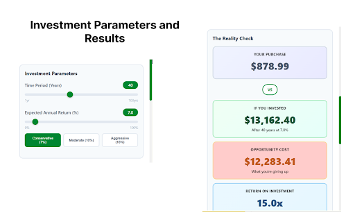 What If Invested - Investment Opportunity Calculator :: See what your purchases could be worth if you invested the money instead