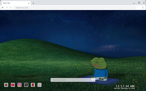 Pepe Meditation Live Wallpaper :: Transform your new tab into a serene space with Pepe Meditation live HD wallpaper for a calming, soothing experience.