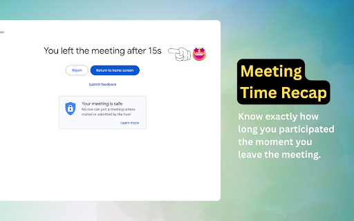MeetKeep - Google Meet Timer :: Automatically injects a meeting timer into Google Meet.