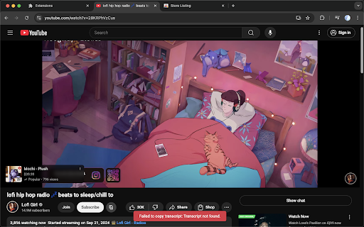YouTube Transcript Copier :: Copy YouTube video transcript to clipboard with one-click.