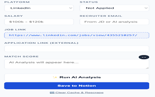 CareerStack AI :: AI-powered job application tracker for Notion.