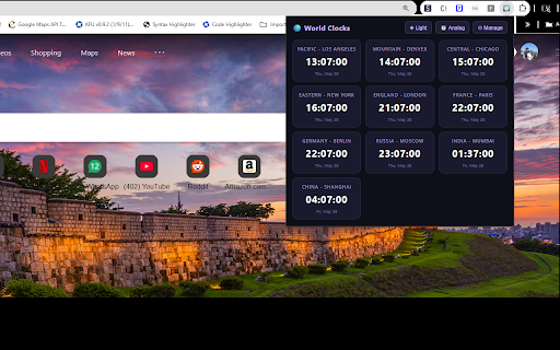 World Clocks :: View multiple world timezones in analog or digital format.