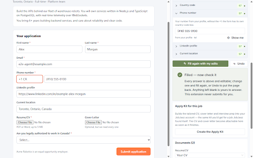 JobJeez — AI job hunter :: Fills job application forms from your JobJeez profile, shows you every answer and where it came from, and never submits for you.