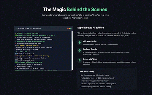 BoldTake Professional :: Professional AI-powered X.com automation with intelligent engagement and subscription management