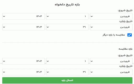 Googe Marketing Tools Persian Date Convertor :: Convert Persian (Jalali) custom date ranges to Gregorian for Google Search Console and Google Analytics.