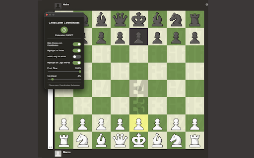 Chess.com Coordinates Extension :: Display coordinates on Chess.com board