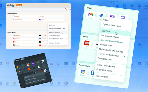 Linkofy – Start Page :: A customizable start page with pages, sections, and quick links.