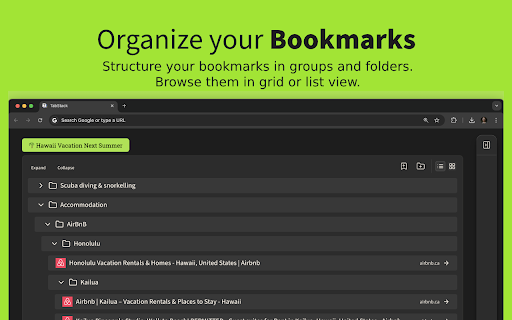 TabStack :: A new tab page replacement with visual bookmarks and tab management, built for how people actually use the web.