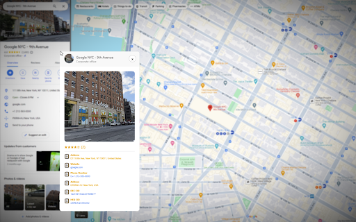 Maps Business Detail :: Add-on that shows the details of a business on Google Maps with a click.