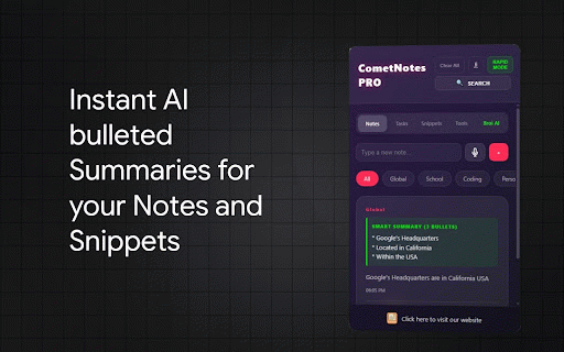 Notes - Save and Organize Notes, Tasks and Snippets | CometNotes PRO :: Transform the way you capture information on the web. CometNotes PRO is an all-in-one smart workspace that lives in your browser's…