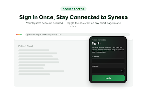Synexa Health :: Synexa Health Chrome extension for EMR chart assistance.
