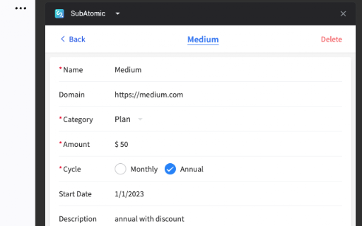 SubAtomic :: Subscriptions Manager