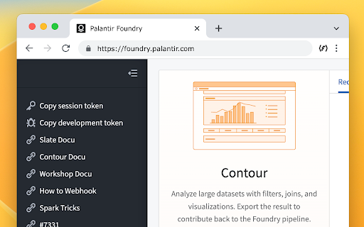 Foundry Pro :: This tool adds new menu items to the Palantir Foundry UI for developers.
