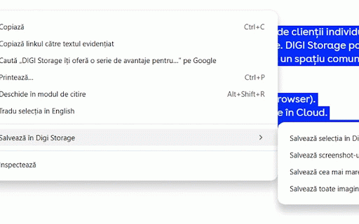 Save to Digi Storage :: Save to Digi Storage extension allows you to save content from the web directly to your Digi Storage account with a single click.