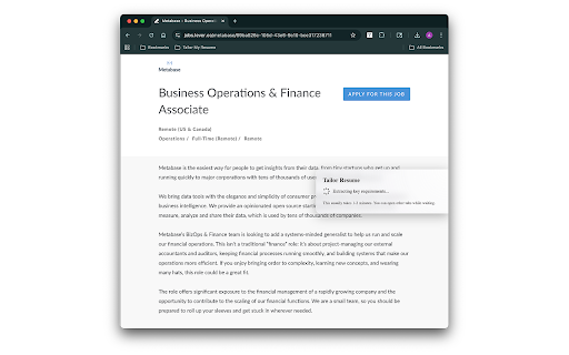 Tailor My Resume :: Tailor My Resume - Instantly optimize your resume to showcase the best version of yourself for each job application.