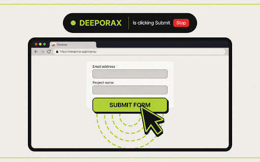 Deeporax Browser MCP :: Let AI agents see and control this browser: DOM snapshots, screenshots, clicks, typing, navigation, console and network.