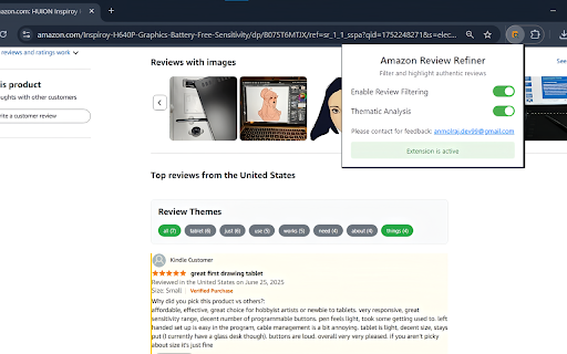 Amazon Review Refiner :: Intelligently filters and highlights authentic Amazon reviews