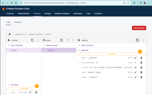 Firestore Copy JSON :: Copy Firestore document to JSON.