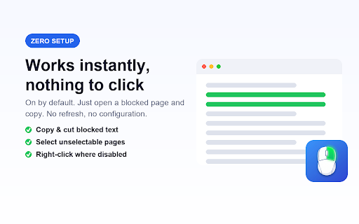 Enable Copy, Paste & Right Click - Allow Select & Copy Text :: Enable copy, paste, text selection & right-click on sites that block them. Works instantly, even where other unlockers fail.