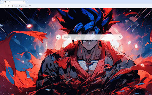 Goku Dragon Ball Live Wallpaper :: Goku powers up in battle stance, surrounded by intense red and blue energy effects in this dynamic Dragon Ball artwork.