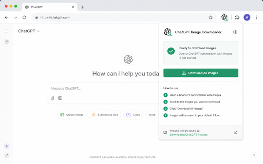 ChatGPT Image Downloader :: Download all AI-generated images from your ChatGPT conversations one by one.