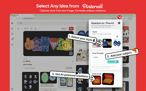 StyleGen — AI Style Matching :: Match any image style and generate AI images instantly. Right-click any image → Generate in this style.
