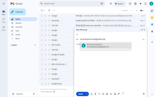 Gmail BCC Auto-Add :: Automatically adds a specified email address or your current Gmail account to BCC when composing emails in Gmail