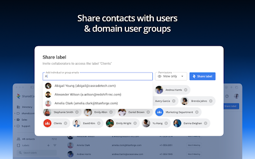Share Google Contacts - SharedContacts.com :: SharedContacts.com Extension