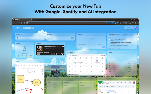 basetab.ai - Customizable AI New Tab :: Your browser's new home - organize bookmarks, notes, and widgets in one place