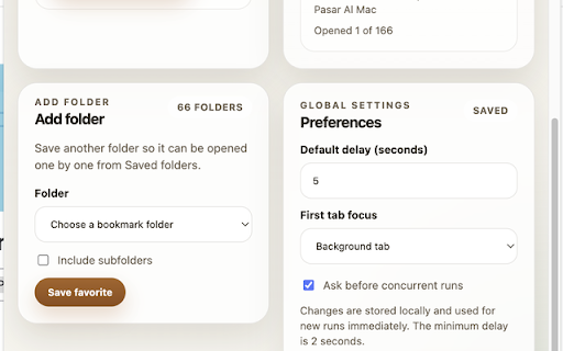 Open Bookmarks One by One :: Open bookmark folders gradually so Chrome does not get overwhelmed.