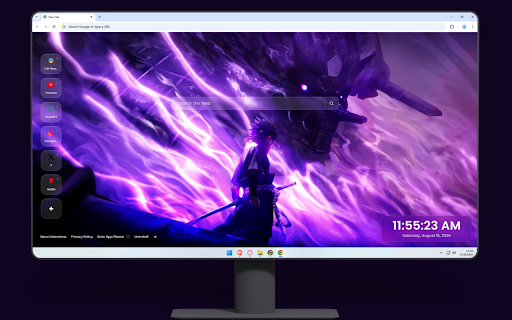 Uchiha Sasuke Susanoo Live Wallpaper :: Sasuke Uchiha stands with his sword drawn, backed by the massive, glowing purple aura of his Susanoo.