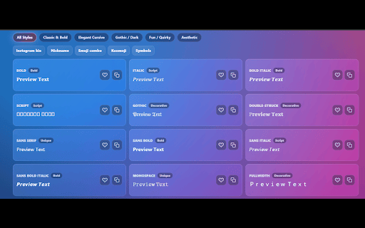 FontGenixy - Fancy Text Generator :: Generate stylish Unicode fancy text for bios, usernames, nicknames, gaming profiles, and social media captions.