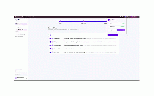 HyPeMa — Precise Email Outreach :: Cold emails that actually get replies. AI researches each lead, writes a unique email, drops it in your Gmail. Done.