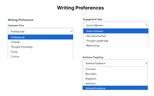 CommentCraft :: AI-powered comment suggestions for Twitter/X and LinkedIn to boost engagement and grow your audience