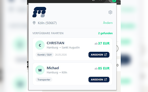 MUVN Finds - Finde Transporte für deine Möbel-Fundstücke :: Finde Transporte für deine Fundstücke auf Kleinanzeigen & Co. Sieh sofort, ob ein:e MUVN-Fahrer:in deine Strecke fährt.