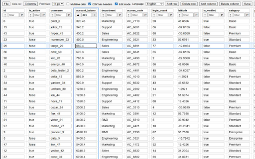 Advanced CSV Viewer/Editor :: Advanced CSV editor: open, filter, sort, edit columns and records, and save changes to a new CSV file.