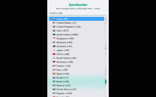 QuicSender for WhatsApp :: Send messages faster on WhatsApp Web safely. Batch messaging with safety delays and detailed reporting.