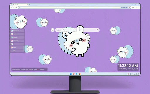 Momonga Chiikawa Live Wallpaper :: Adorable chiikawa momonga flying squirrels floating on dreamy purple background pattern.