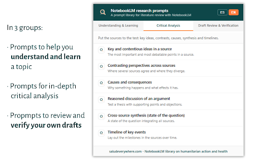 Gemini Notebook Research Prompts :: Ready-made prompts for literature review with Gemini Notebook (formerly NotebookLM): learn, analyse and write from your sources.